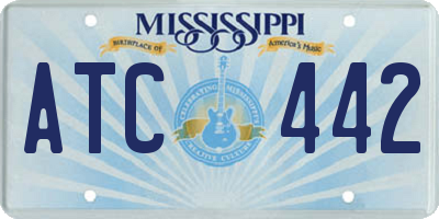 MS license plate ATC442