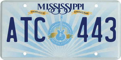 MS license plate ATC443