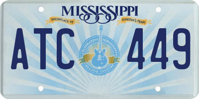 MS license plate ATC449