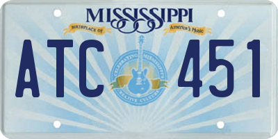 MS license plate ATC451