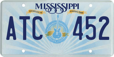 MS license plate ATC452