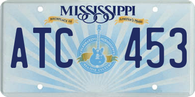 MS license plate ATC453