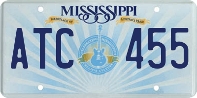MS license plate ATC455