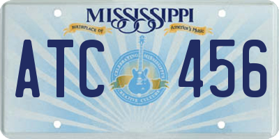 MS license plate ATC456