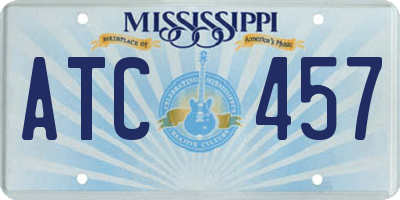 MS license plate ATC457