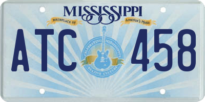 MS license plate ATC458