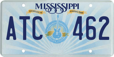 MS license plate ATC462