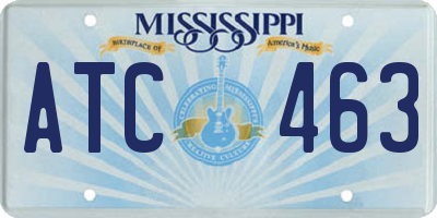 MS license plate ATC463