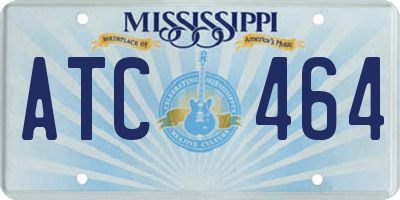 MS license plate ATC464