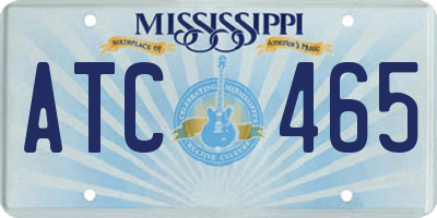 MS license plate ATC465