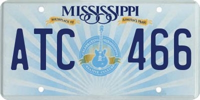 MS license plate ATC466