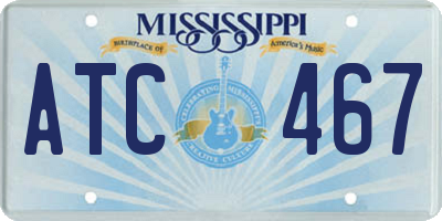 MS license plate ATC467
