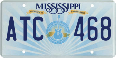 MS license plate ATC468