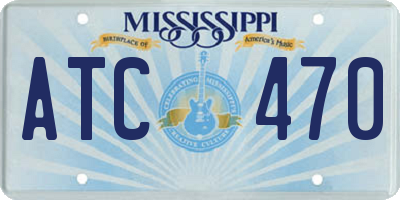 MS license plate ATC470