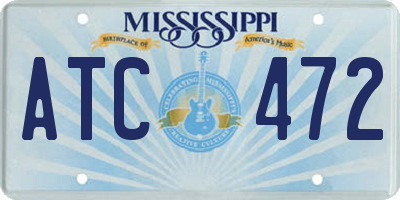 MS license plate ATC472