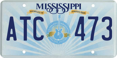MS license plate ATC473