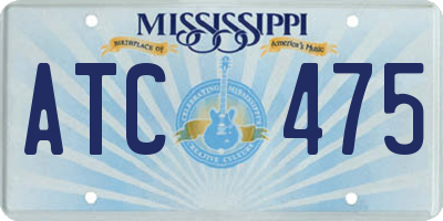 MS license plate ATC475