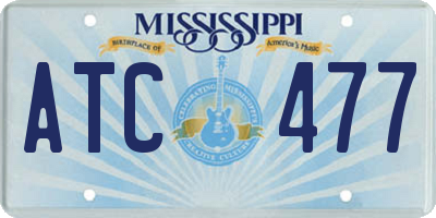 MS license plate ATC477