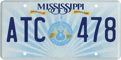 MS license plate ATC478