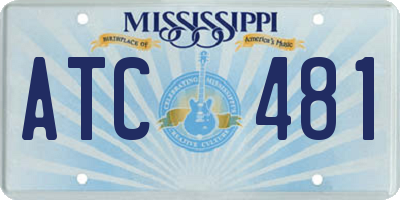 MS license plate ATC481