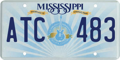 MS license plate ATC483