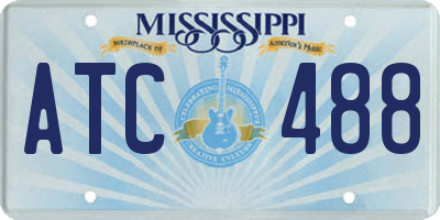 MS license plate ATC488