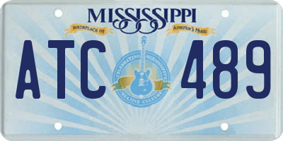 MS license plate ATC489