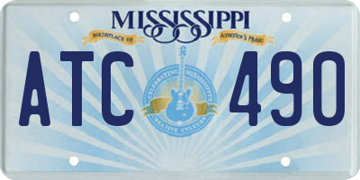 MS license plate ATC490