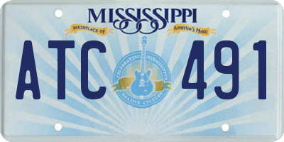 MS license plate ATC491