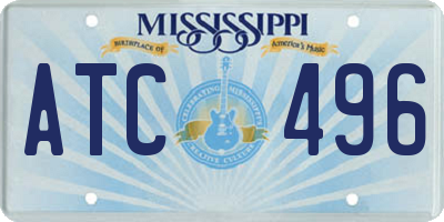 MS license plate ATC496
