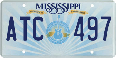 MS license plate ATC497