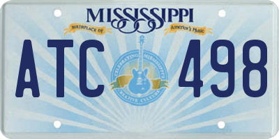 MS license plate ATC498