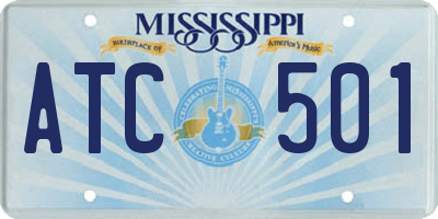 MS license plate ATC501