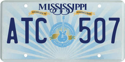 MS license plate ATC507