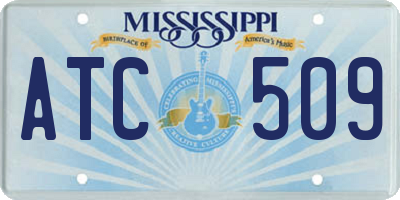 MS license plate ATC509