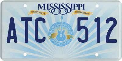 MS license plate ATC512