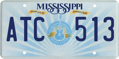 MS license plate ATC513