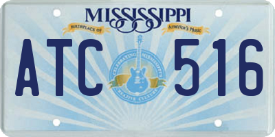 MS license plate ATC516