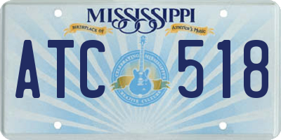MS license plate ATC518