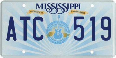MS license plate ATC519