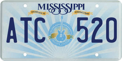 MS license plate ATC520