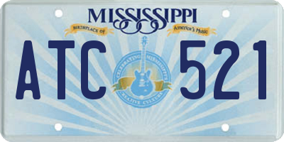 MS license plate ATC521