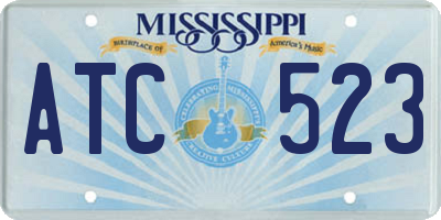 MS license plate ATC523