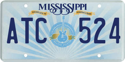 MS license plate ATC524