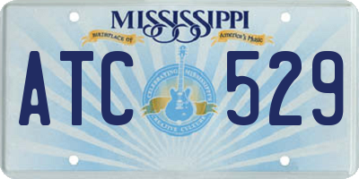 MS license plate ATC529