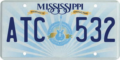 MS license plate ATC532