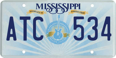MS license plate ATC534