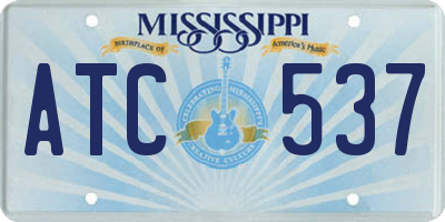 MS license plate ATC537