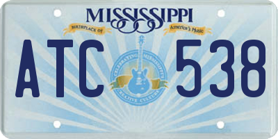 MS license plate ATC538