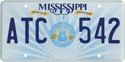 MS license plate ATC542
